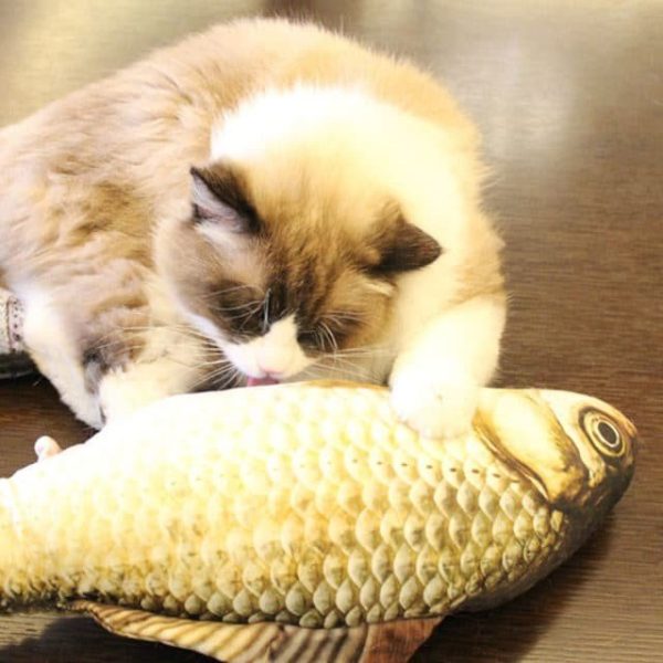 Plush Stuffed Fish Catnip Toy – Mainan Boneka Ikan Catnip - Image 2